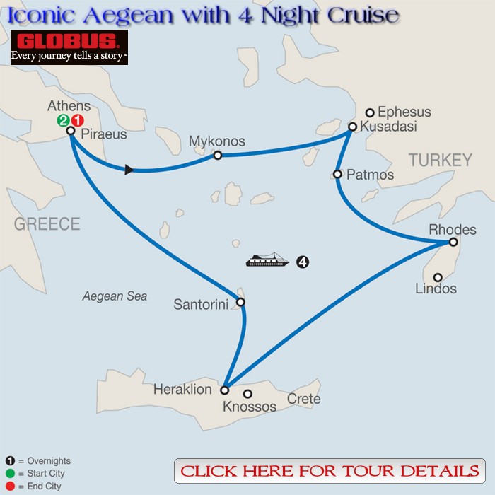 Full Details on Iconic Aegean with 4 Night Cruise!