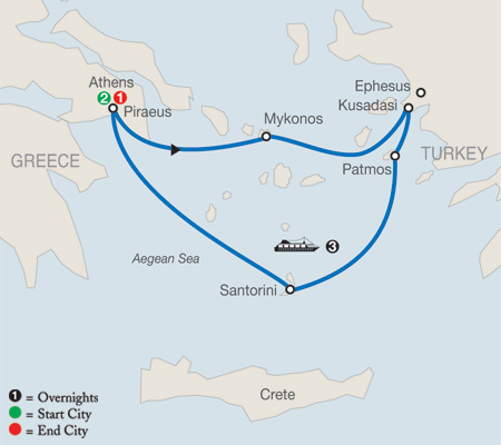 Click here for Globus Tours AEGEAN LEGENDS GREECE CRUISE TOUR