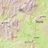 Southwest Deluxe Tour map