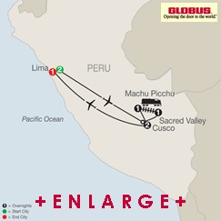 CLICK HERE for GLOBUS Peru Splendors MAP!