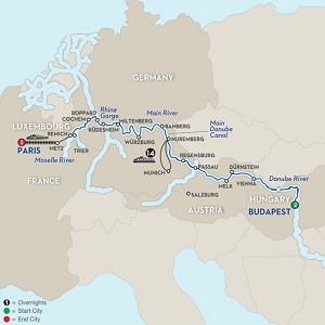 CLICK HERE for Avalon JEWELS OF CENTRAL EUROPE River Cruise MAP!!