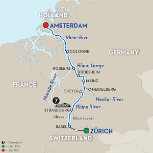 CLICK HERE for Avalon ROMANTIC RHINE River Cruise MAP!!