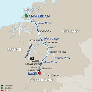 CLICK HERE for Avalon ROMANTIC RHINE River Cruise MAP!!